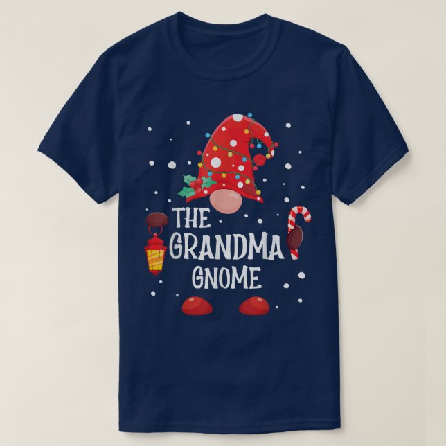 The Grandma Gnome Matching Family Christmas Gnome  T-Shirt (Design Front)
