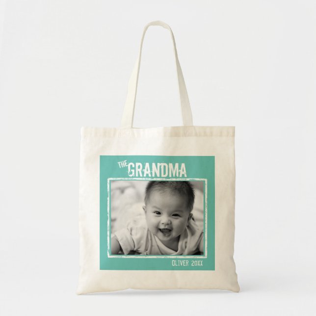 The Grandma Personalized Photo and Name Tote Bag (Front)