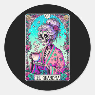 The Grandma Tarot Card Skeleton Mothers Day Witch Classic Round Sticker