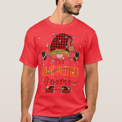 The Grandmother Gnome Buffalo Plaid Christmas Fami T_Shirt