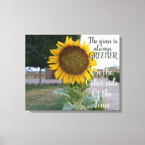 The grass is always greener on the other side of canvas print