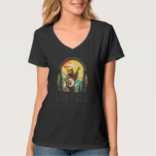 The Grass Is Blue In Georgia Vintage Bear Banjo Pl T-Shirt