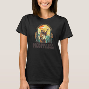 The Grass Is Blue In Montana Vintage Bear Banjo Pl T-Shirt