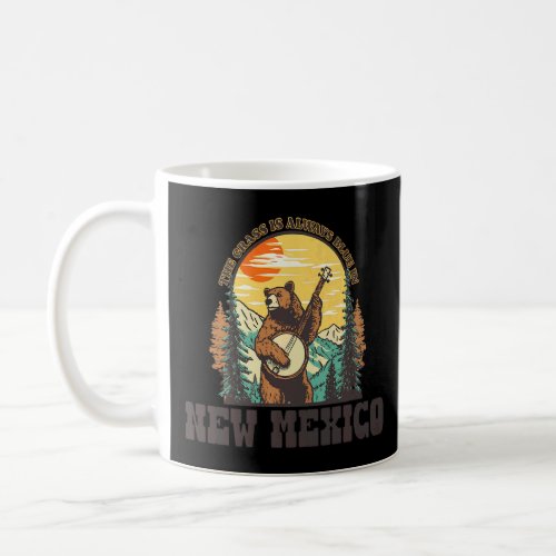 The Grass Is Blue In New Mexico Vintage Bear Banjo Coffee Mug