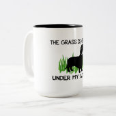 The Grass is Greener Under My Wiener Hot Dog Two-Tone Coffee Mug (Front Left)