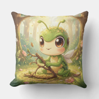 The Grasshopper and the Nectar Artwork.4 Throw Pillow
