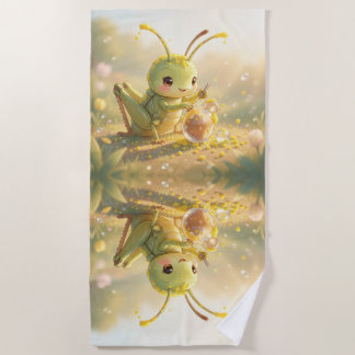 The Grasshopper and the Nectar Masterpiece Beach Towel