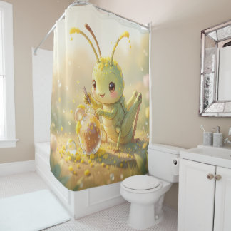 The Grasshopper and the Nectar Masterpiece Shower Curtain