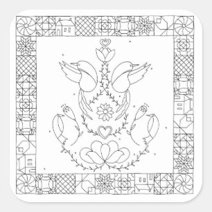 The Grasshopper - Sarah Fielke BOM 2018 Square Sticker