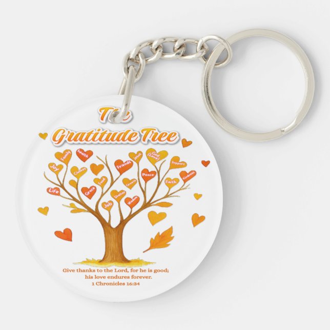 'The Gratitude Tree' Acrylic Keychain (Back)