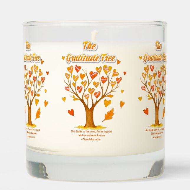 'The Gratitude Tree' Scented Jar Candle (Front)