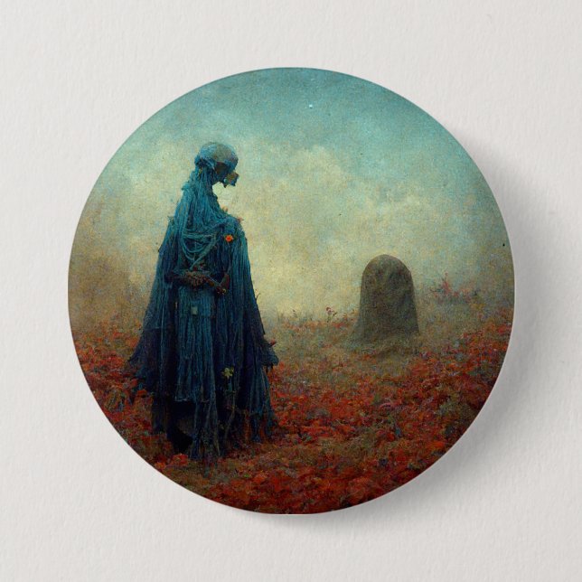 The Grave Surreal Sci-Fi Fantasy Alien Button (Front)
