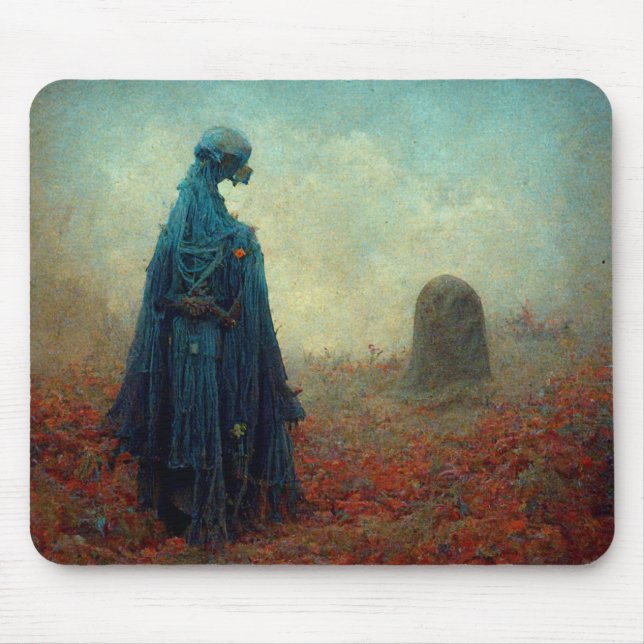 The Grave Surreal Sci-Fi Fantasy Alien Mouse Pad (Front)