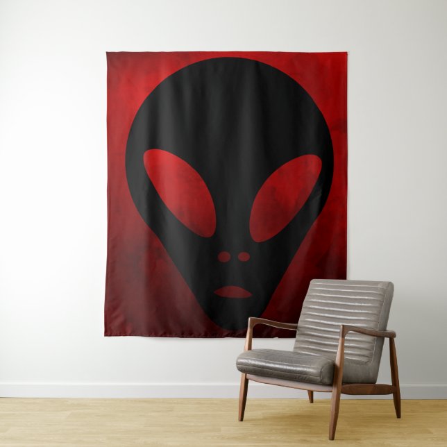 The Grays - Ancient Alien Faux Canvas Print Tapestry (In Situ)