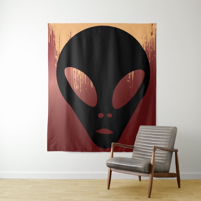 The Grays - Ancient Alien Faux Canvas Print Tapestry (In Situ)
