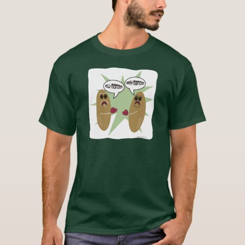 The Great Almond Debate Funny Nut Cartoon T_Shirt