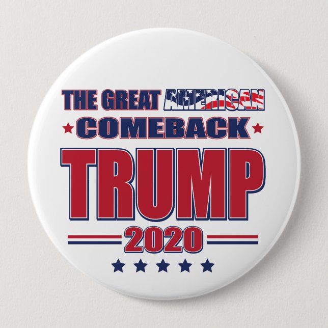 The Great American Comeback Trump 2020 Button (Front)