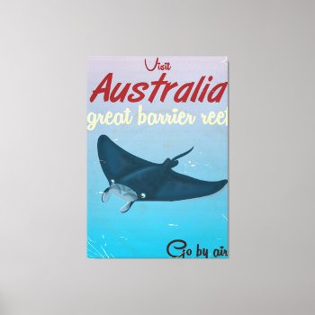 The Great Barrier Reef  Australia Travel Poster Canvas Print by bartonleclaydesign at Zazzle