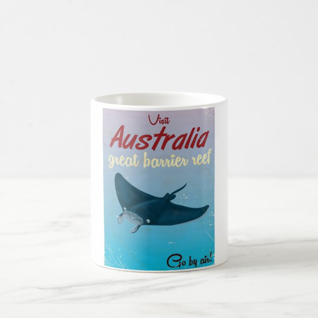 The Great Barrier Reef, Australia Travel poster Coffee Mug (Center)