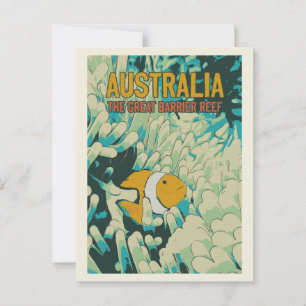 The great barrier reef, clownfish, Australia Postcard