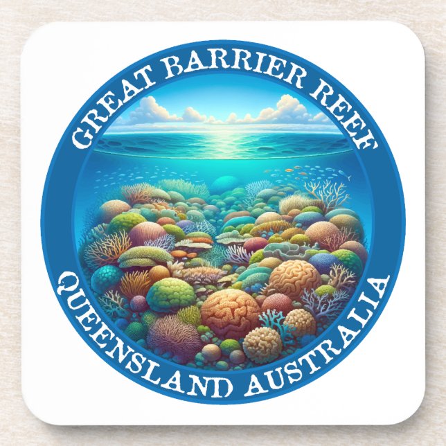 The Great Barrier Reef, Queensland, Australia Beverage Coaster (Front)