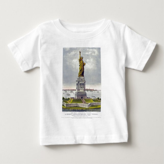 The Great Bartholdi Statue of Liberty Currie Ives Baby T-Shirt (Front)