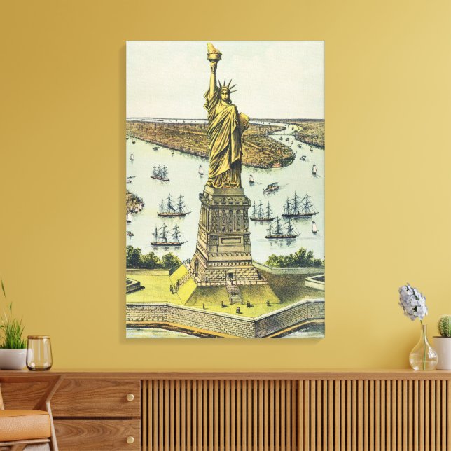 The Great Bartholdi Statue, Statue of Liberty Canvas Print (Insitu(LivingRoom))