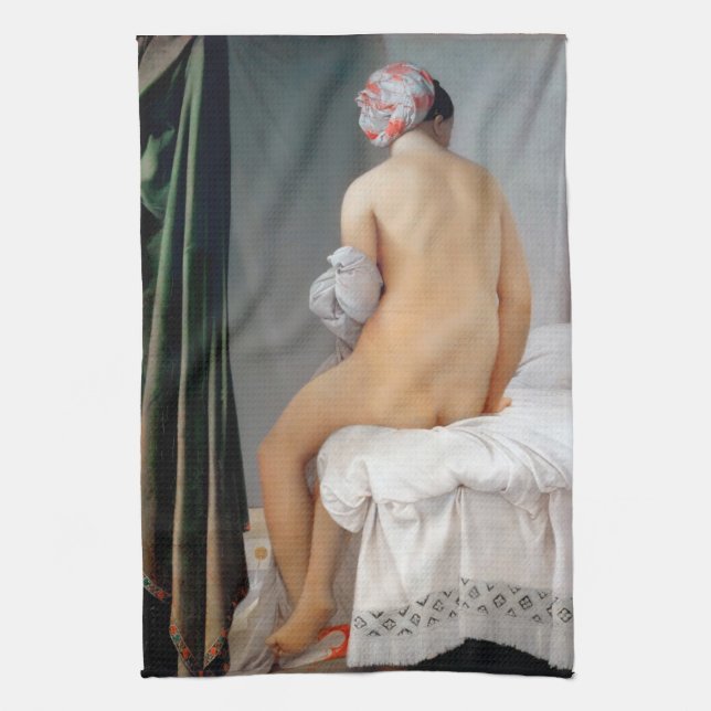 The Great Bather (Seated Woman), Dominique Ingres Kitchen Towel (Vertical)