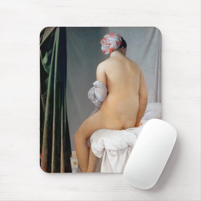 The Great Bather (Seated Woman), Dominique Ingres Mouse Pad (With Mouse)