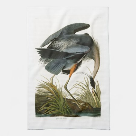 The Great Blue Heron John Audubon Birds Of America Kitchen Towel