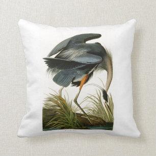 The Great Blue Heron John Audubon Birds of America Throw Pillow