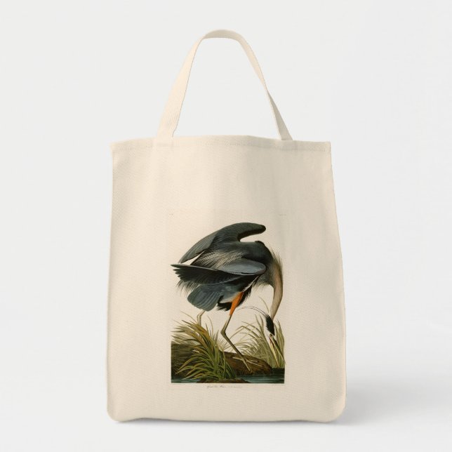 The Great Blue Heron John Audubon Birds of America Tote Bag (Front)