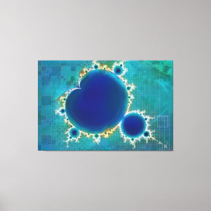 The Great Blue Mandelbrot Set Fractal Treasure Map Canvas Print