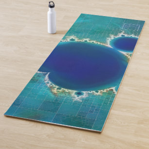 The Great Blue Mandelbrot Set Fractal Treasure Map Yoga Mat
