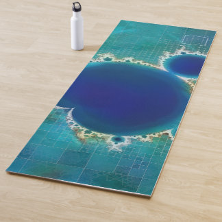 The Great Blue Mandelbrot Set Fractal Treasure Map Yoga Mat