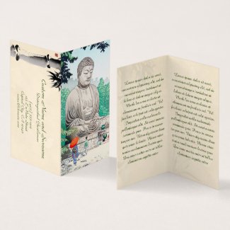 The Great Buddha at Kamakura FUJISHIMA TAKEJI art Business Card