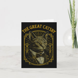 The Great Catsby Funny Retro Art Deco Cat Design Card