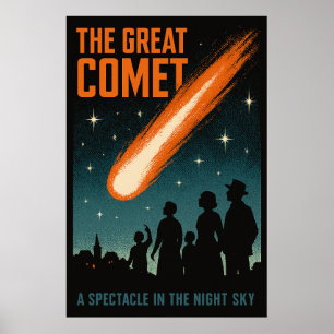 The Great Comet – Vintage Night Sky Poster