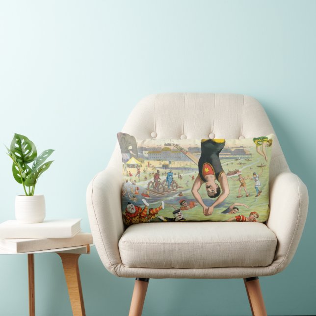 The Great Coney Island Water Carnival Lumbar Pillow (Chair)