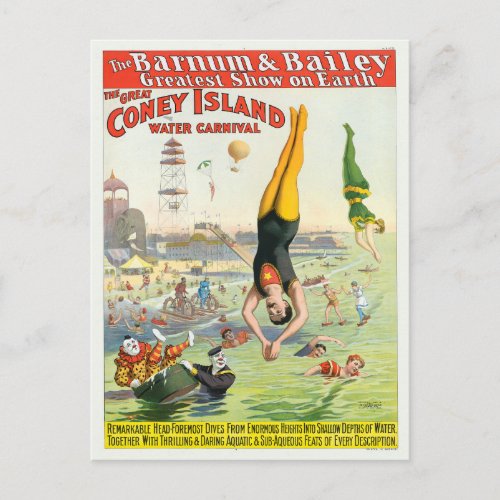 The Great Coney Island Water Carnival Postcard