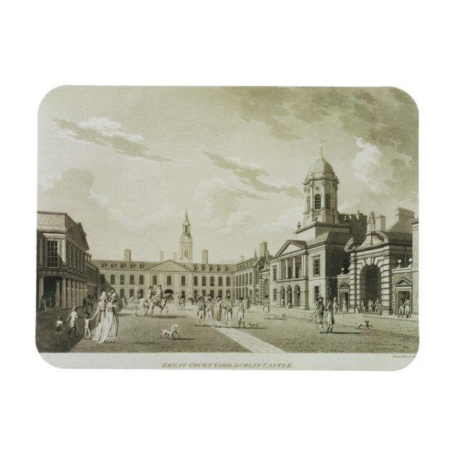 The Great Court Yard, Dublin Castle, 1792 (engravi Magnet (Horizontal)
