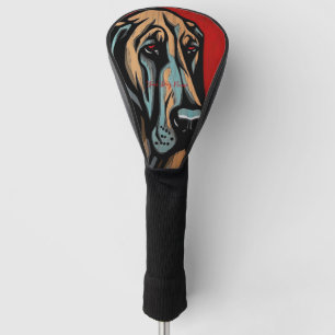 The Great Dane Dog, Red and Black 004 - Ulises Dal Golf Head Cover