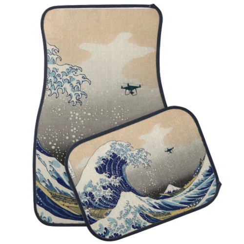 The Great Drone Wave Off Kanagawa Car Floor Mat