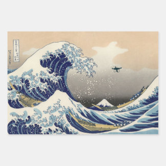 The Great Drone Wave Off Kanagawa Wrapping Paper Sheets