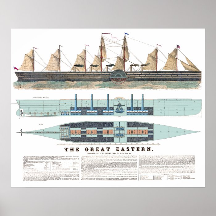 The Great Eastern 1858 Print