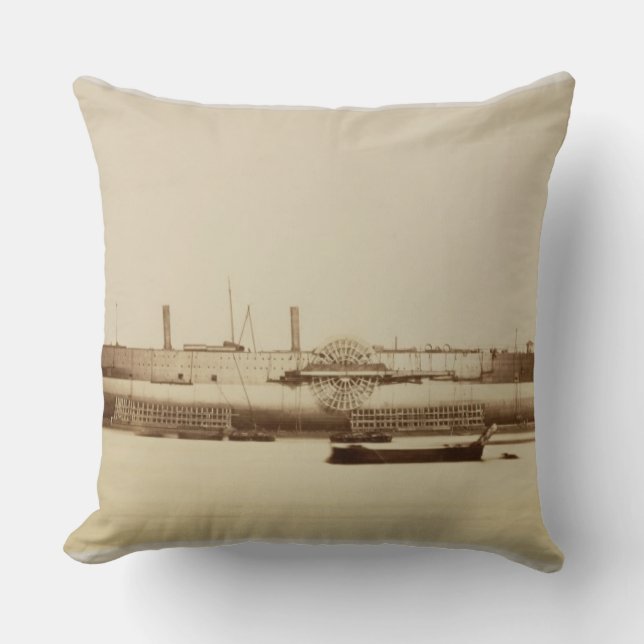 The Great Eastern, November 17th 1857 (albumen pri Throw Pillow (Front)