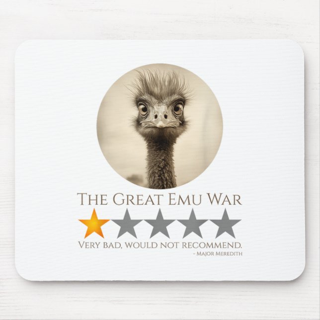 The Great Emu War - Australian History Meme  Mouse Pad (Front)