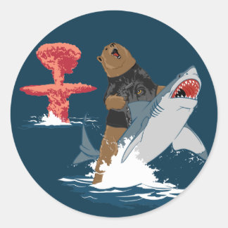 The Great Escape - bear shark cavalry Classic Round Sticker