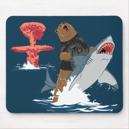 The Great Escape _ bear shark cavalry Mouse Pad