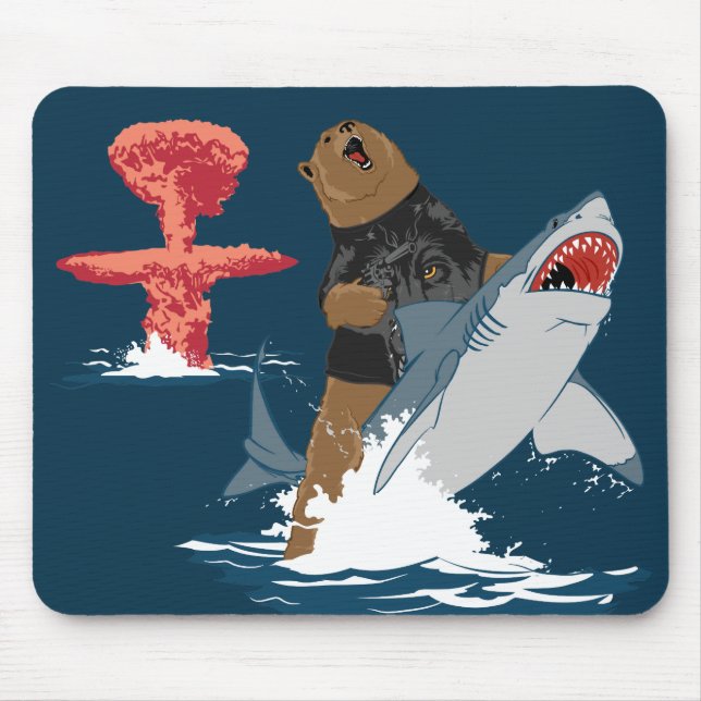 The Great Escape - bear shark cavalry Mouse Pad (Front)
